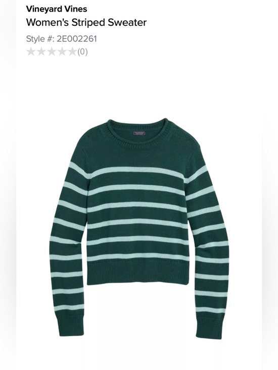 Vineyard Vines Sweaters - Like New Vineyard Vines, Size Large, Dark Green & Mint Striped Crewneck Sweater